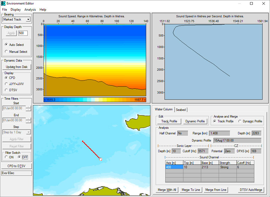 OAD_environment_screen OAD ocean acoustic developments wader V8 version 8 sonar range prediction
